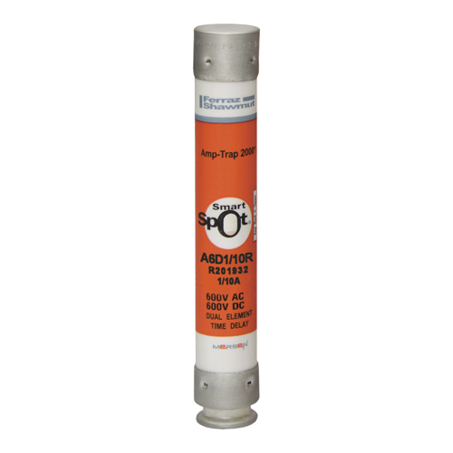 Product image for Fuse A6D-R - Class RK1 - Time-Delay 600VAC 600VDC 0.1A Ferrule Amp-Trap 2000®