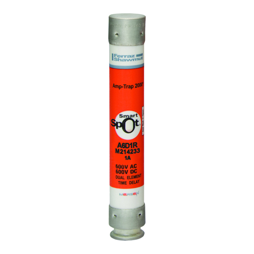 Product image for Fuse A6D-R - Class RK1 - Time-Delay 600VAC 600VDC 1A Ferrule Amp-Trap 2000®