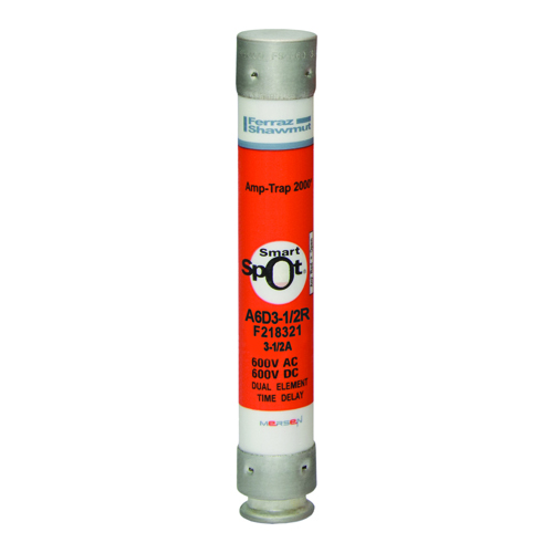 Product image for MERSEN A6D3-1/2R FUSE HRCI-R 3-1/2A 600V CLASS RK1 TIME DELAY SMARTSPOT