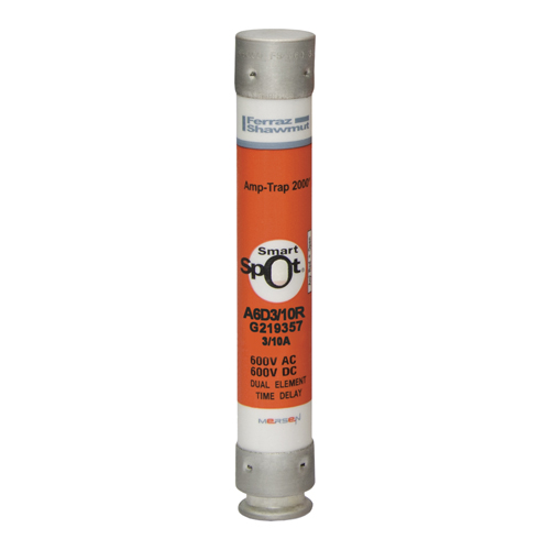 Product image for Fuse A6D-R - Class RK1 - Time-Delay 600VAC 600VDC 0.3A Ferrule Amp-Trap 2000®