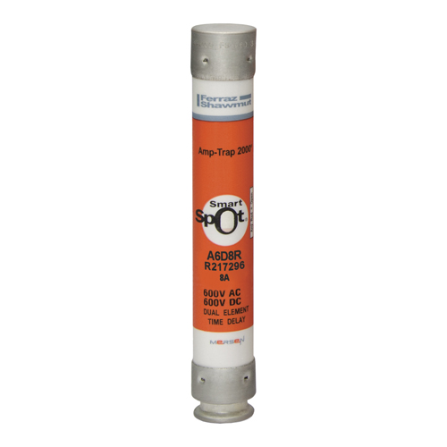 Product image for MERSEN A6D8R FUSE HRCI-R 8A 600V 600V CLASS RK1 TIME DELAY SMARTSPOT