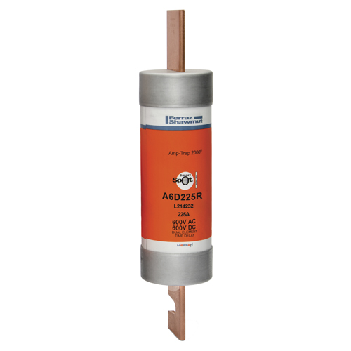 Product image for Fuse A6D-R - Class RK1 - Time-Delay 600VAC 600VDC 225A Blade SmartSpot® Amp-Trap 2000®