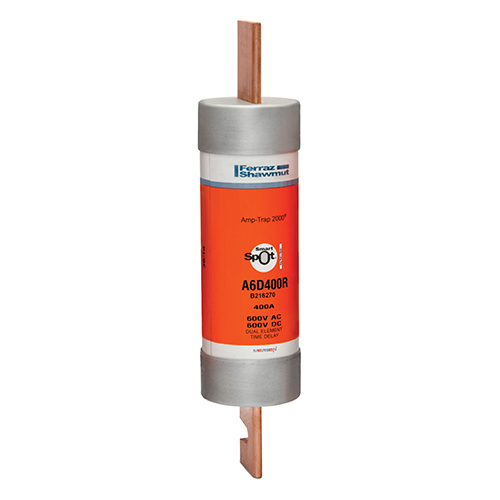 Product image for Fuse A6D-R - Class RK1 - Time-Delay 600VAC 600VDC 400A Blade SmartSpot® Amp-Trap 2000®