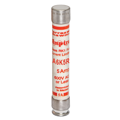 Product image for Fuse A6K-R - Class RK1 - Fast-Acting 600VAC 300VDC 5A Ferrule Amp-Trap®