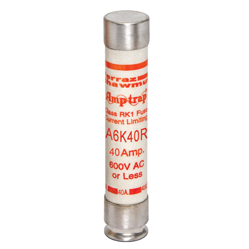 Product image for Fuse A6K-R - Class RK1 - Fast-Acting 600VAC 300VDC 40A Ferrule Amp-Trap®