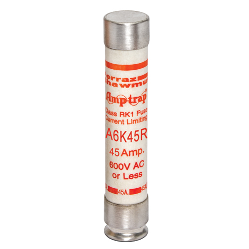 Product image for Fuse A6K-R - Class RK1 - Fast-Acting 600VAC 300VDC 45A Ferrule Amp-Trap®