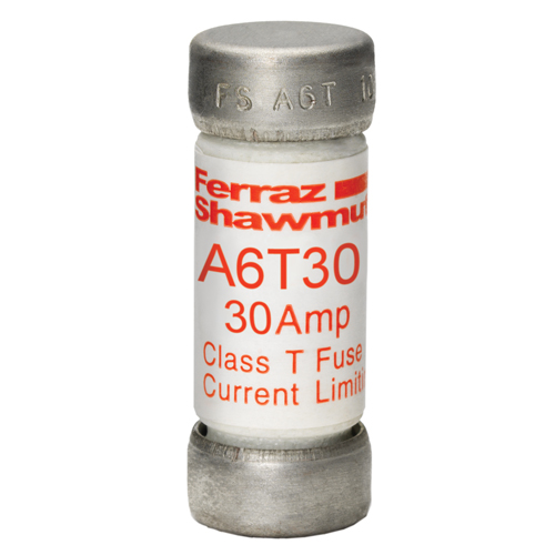 Product image for MERSEN A6T30 FUSE HRC-T 30A 600VAC 300VDC FAST ACTING NON TIME DELAY