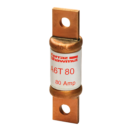 Product image for MERSEN A6T80 FUSE HRC-T 80A 600VAC 300VDC FAST ACTING NON TIME DELAY