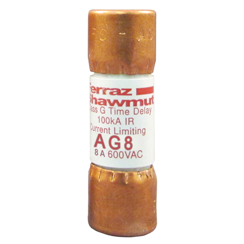 Product image for Fuse AG - Class G 600VAC 8A Time Delay Ferrule Amp-Trap®