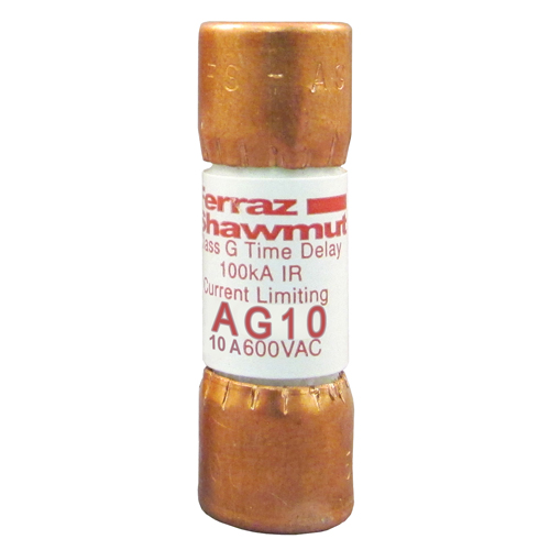 Product image for MERSEN AG10 FUSE MIDG CLASS G 10A 600V 13/32"DIA TIME DELAY MIDGET