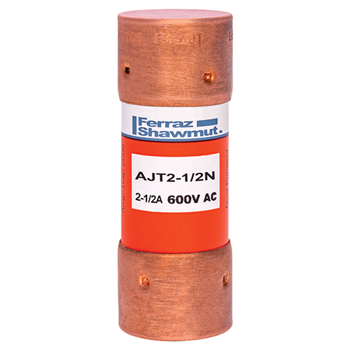Product image for MERSEN AJT2-1/2N FUSE HRCI-J 2-1/2A 600VAC 500VDC NON INDICATING CLASS J TIME DELAY