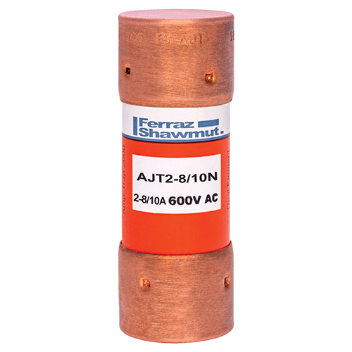Product image for MERSEN AJT2-8/10N FUSE HRCI-J 2-8/10A 600VAC 500VDC NON INDICATING CLASS J TIME DELAY