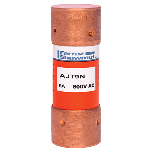 Product image for Fuse AJT - Class J - Time-delay 600VAC 500VDC 9A Ferrule Amp-Trap 2000®