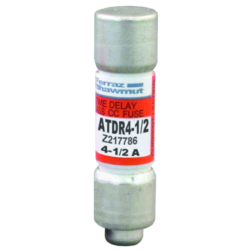 Product image for MERSEN ATDR4-1/2 FUSE MIDGET 4-1/2A 600V TIME DELAY CLS CC AMPTRAP2000 1-1/2" X 13/32" 200KA IR RATED