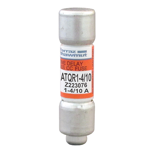 Product image for MERSEN ATQR1-4/10 FUSE CLASSCC 1-4/10A 600VAC TIME DELAY 1-1/2"L REJECTION STYLE