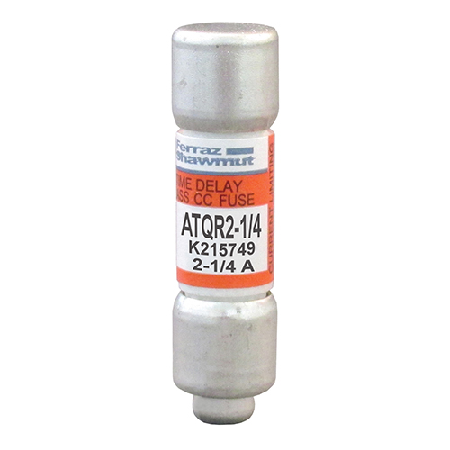 Product image for MERSEN ATQR2-1/4 FUSE CLASS CC 2-1/4A 600VAC TIME DELAY 1-1/2"L REJECTION STYLE