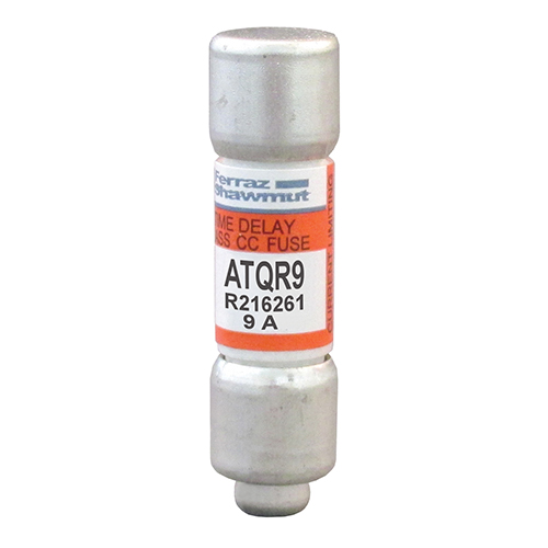Product image for MERSEN ATQR9 FUSE CLASS CC 9A 600VAC TIME DELAY 1-1/2"L REJECTION STYLE