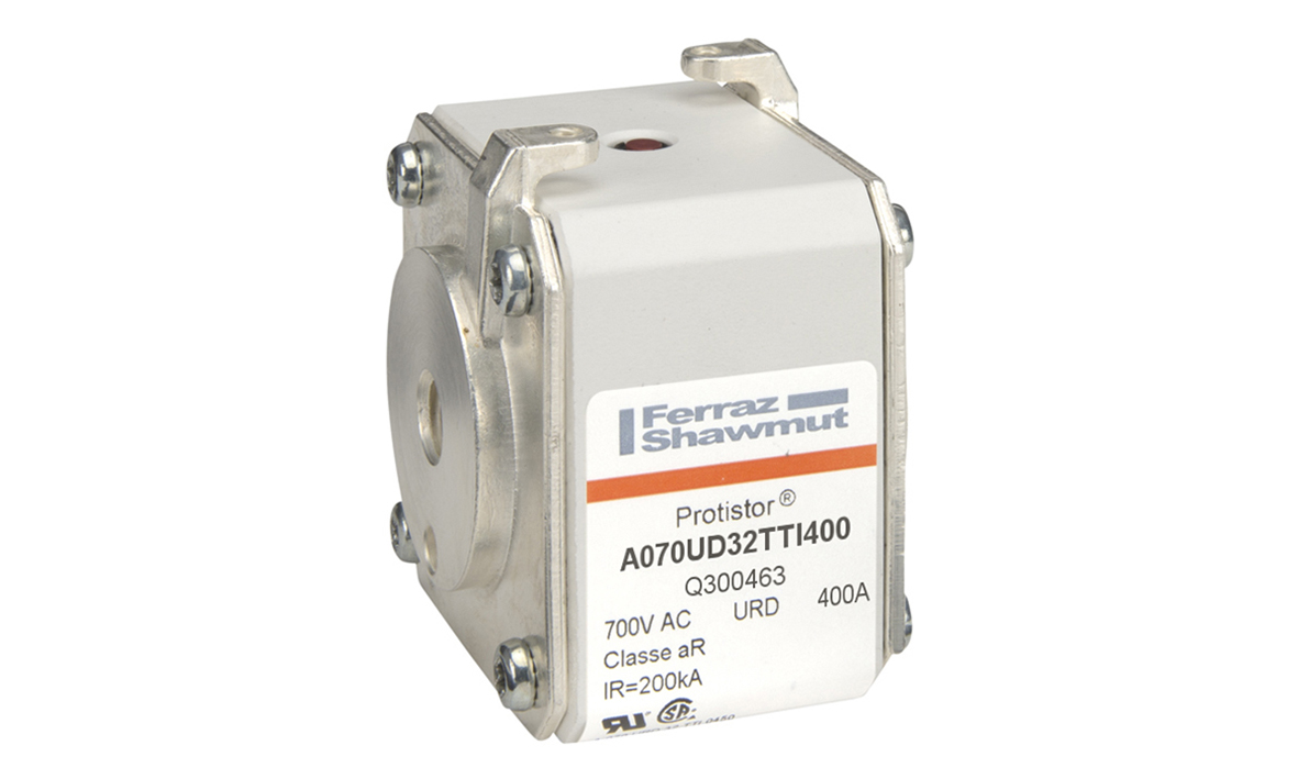 Product image for Square Body High-Speed Fuse Protistor® Size 32 aR 690VAC IEC 700VAC UL 400A With Striker Flush ends UNC threads