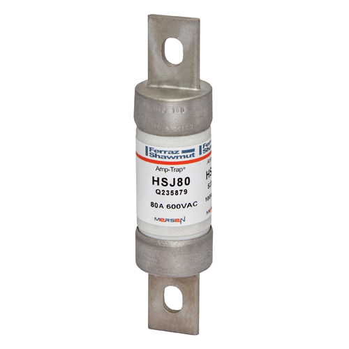 Product image for MERSEN HSJ80 FUSE CLASS J 80A 500VDC 600VAC HIGHSPEED AMPTRAP BLADE
