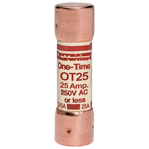 Product image for MERSEN OT25 FUSE SUPER 25A 250V CLASS K5 250V ONE TIME FAST ACTING