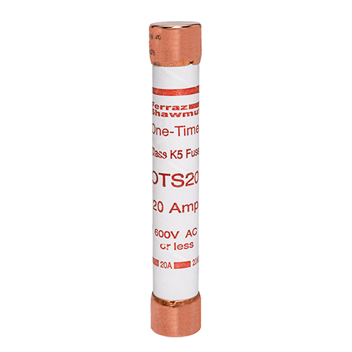 Product image for MERSEN OTS20 FUSE SUPER 20A 600V CLASS K5 600V ONE TIME FAST ACTING