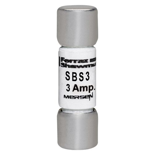 Product image for MERSEN SBS3 FUSE MINIATURE 3A 600V FAST ACTING FIBERGL 1-3/8" X 13/32" FERRULE GENERAL PURPOSE