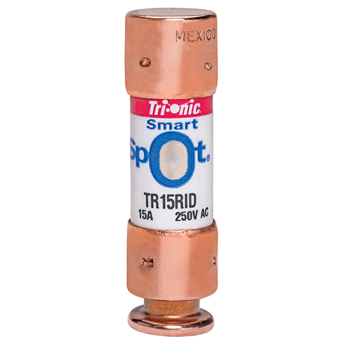 Product image for Fuse TR-R - Class RK5 - Time-Delay 250VAC 160VDC 15A Ferrule SmartSpot® Tri-Onic®