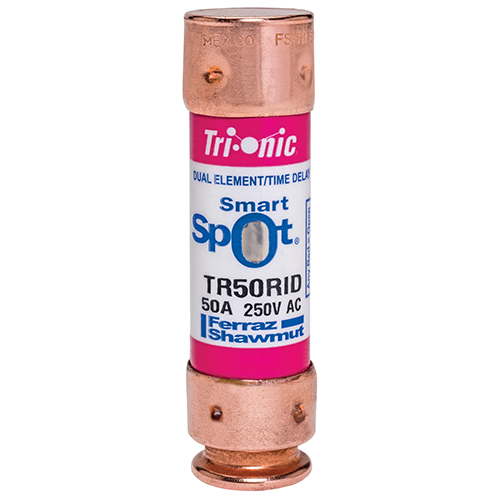 Product image for Fuse TR-R - Class RK5 - Time-Delay 250VAC 250VDC 50A Ferrule SmartSpot® Tri-Onic®