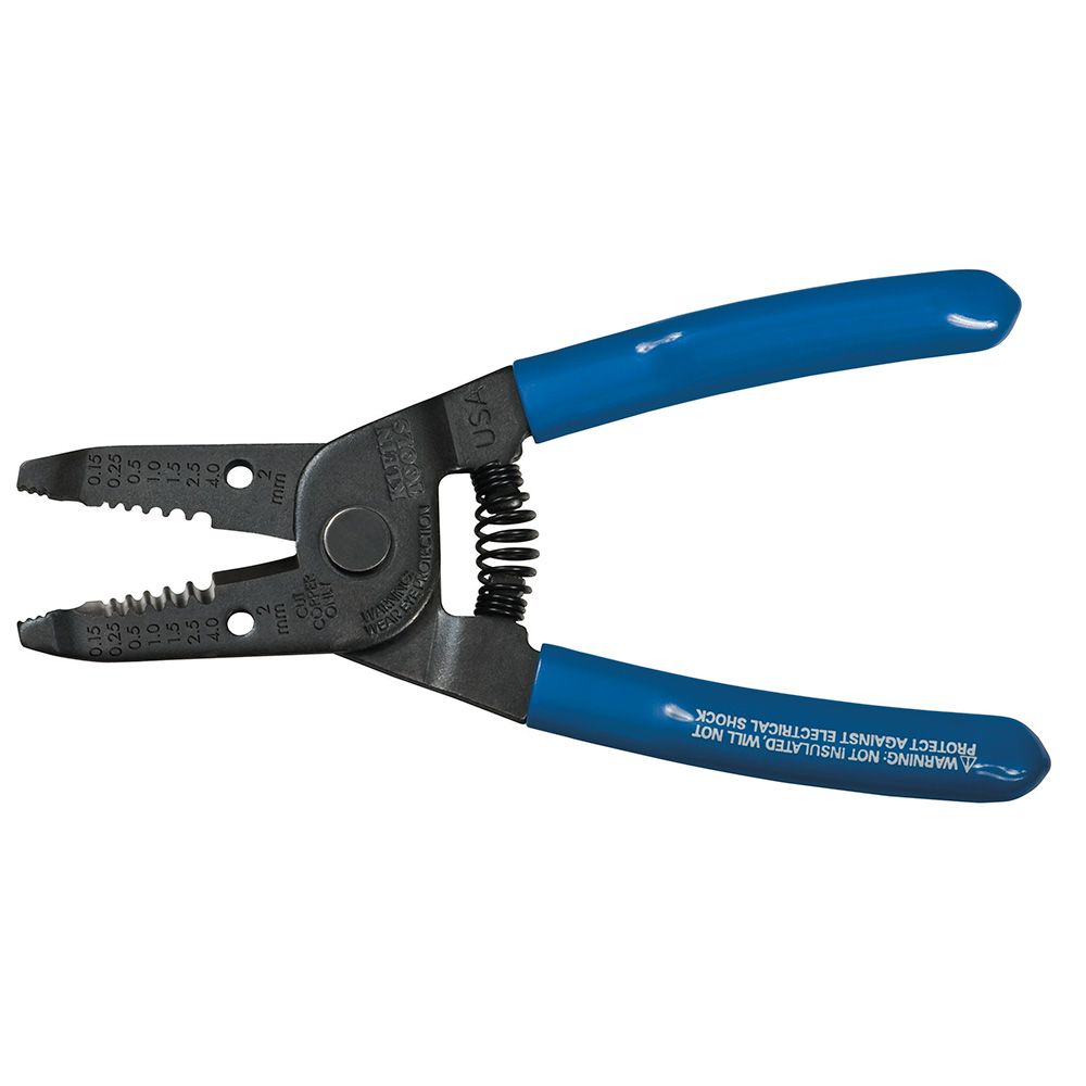 Product image for KLEIN 1011M STRIPPER CUTTER METRIC STRIPS 0.15 - 4.0MM2 STRANDED WIRE