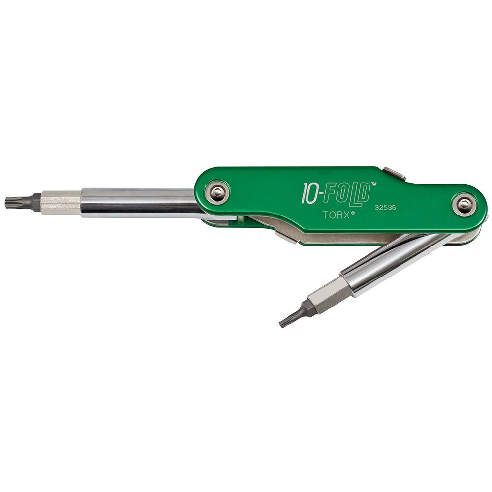 Product image for KLEIN 32536 TOOL 10 FOLD SCREWDRIVER/NUT DRIVER TORX FOLDING