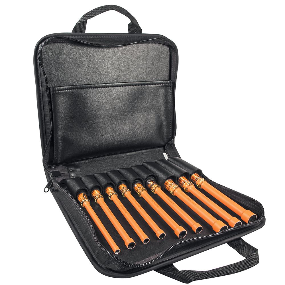 Product image for KLEIN 33524 TOOL INSULATED NUT DRIVER SET 6"SHAFT 9PC 3/16" THROUGH 5/8"