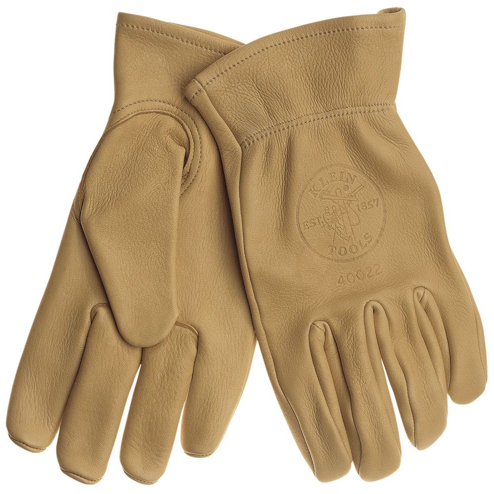 KLEIN TOOLS 40022 Work Gloves Deerskin Work Gloves Large Natural Tan