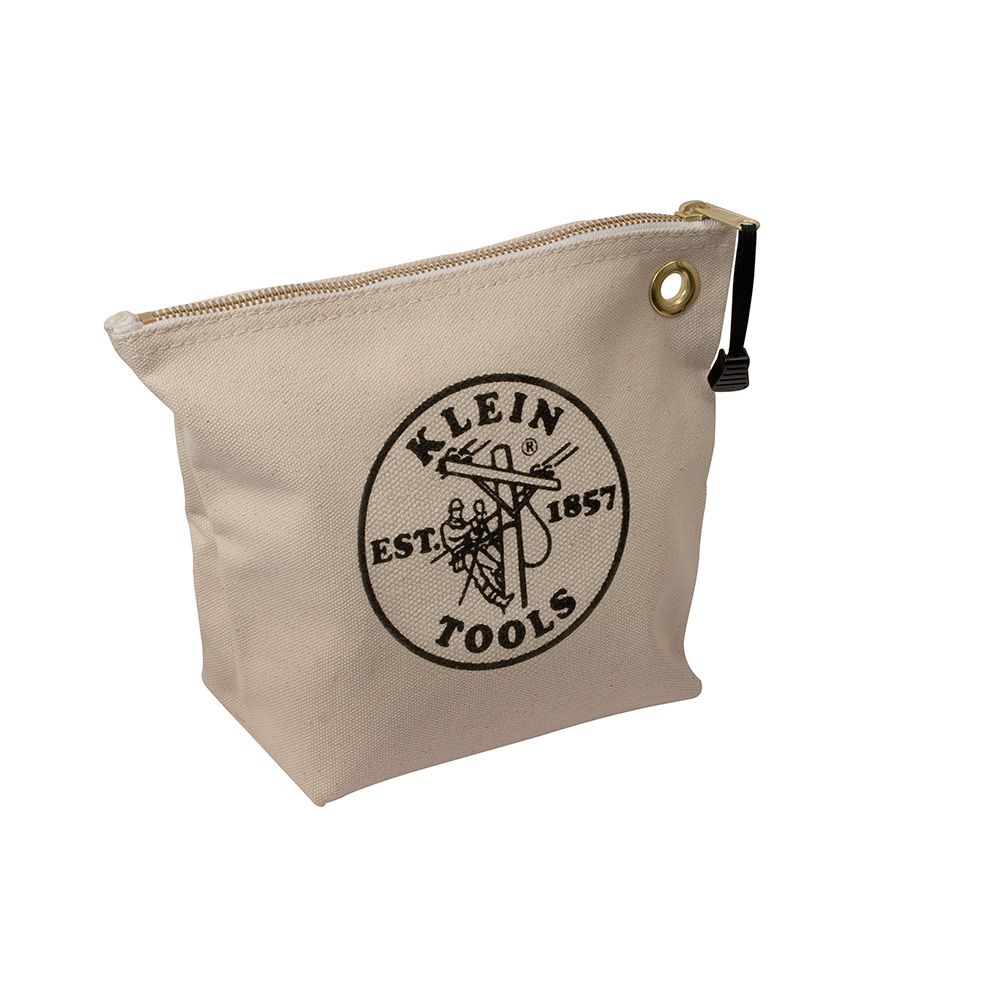 KLEIN TOOLS 5539NAT Bag zipper canvas natural 10x3-1/2x8