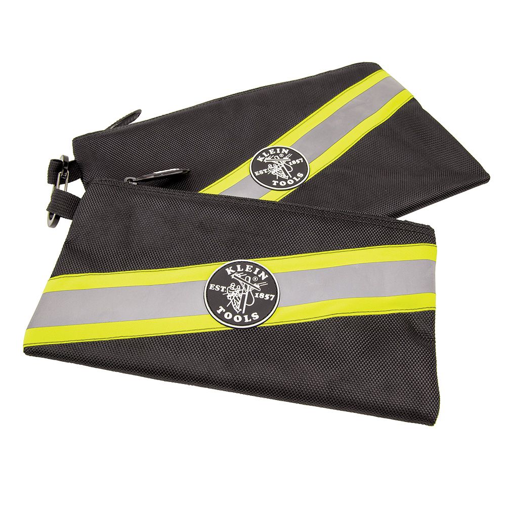 KLEIN 55599 BAGS ZIPPER HI VISIBILTY TOOL POUCHES 2PK