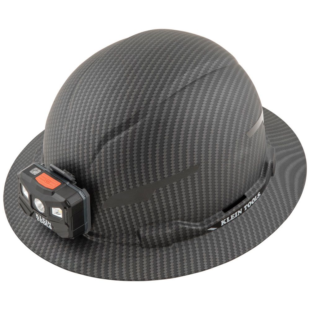 Product image for Hard Hat, Premium KARBN™ Pattern, Non-Vented Full Brim, Class E, Lamp