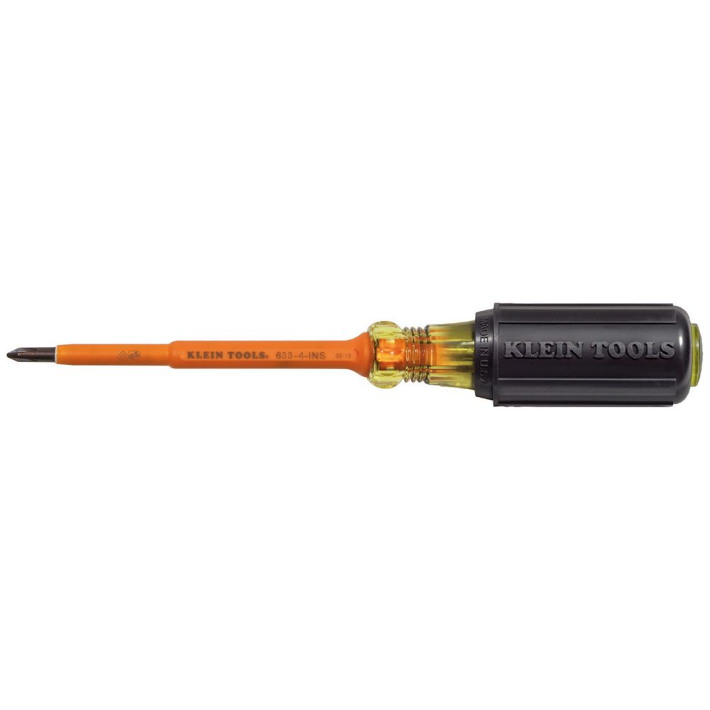 Product image for KLEIN 6334-INS TOOL SCREWDRIVER #1 PHILIPS 4" SHAFT INSULATED