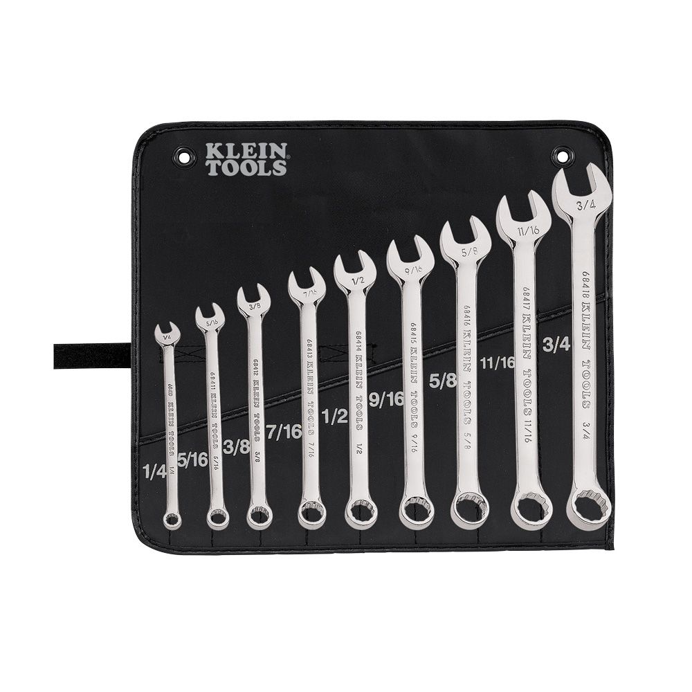 Product image for Wrench set combination 9pc 1/4 to 3/4in