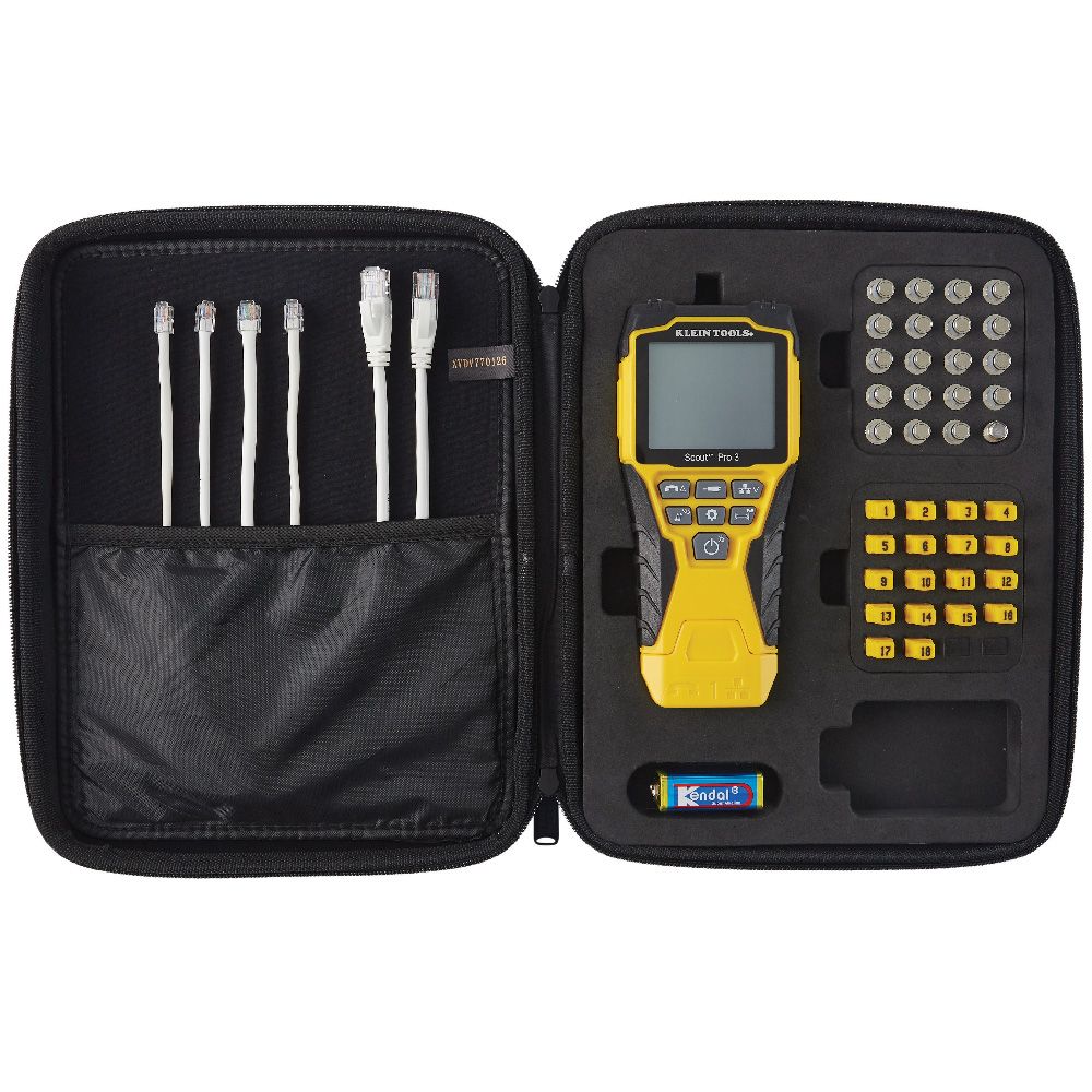 Product image for KLEIN VDV501-852 CABLE TESTER WITH REMOTE VDV SCOUT PRO 3 TEST KIT LOCATES AND TESTS VOICE, DATA AND VIDEO CABLES