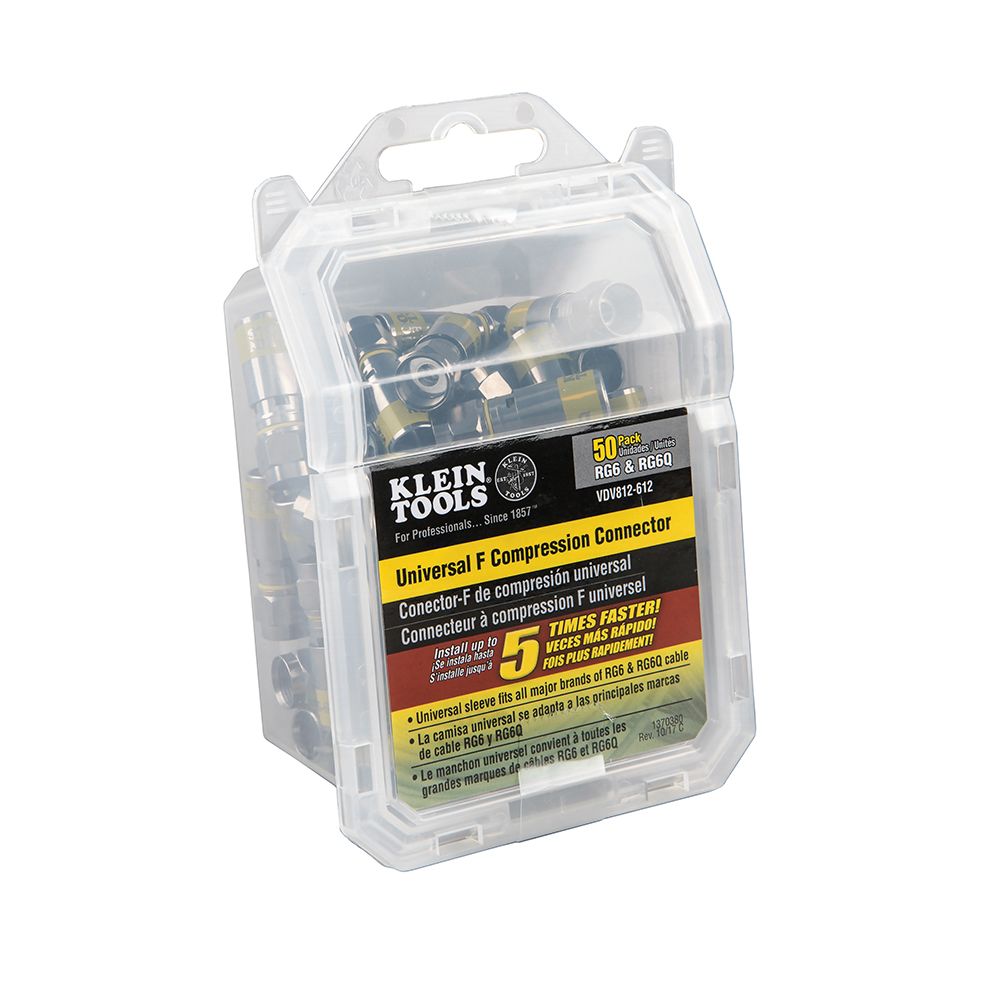 KLEIN VDV812-612 CONNECTORS COAX RG6 COMPRESSION 50/PK