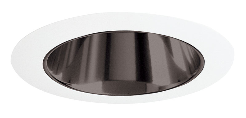 Product image for 4IN Adjustable Cone Downlight Trim, Clear Alzak, White Trim Ring