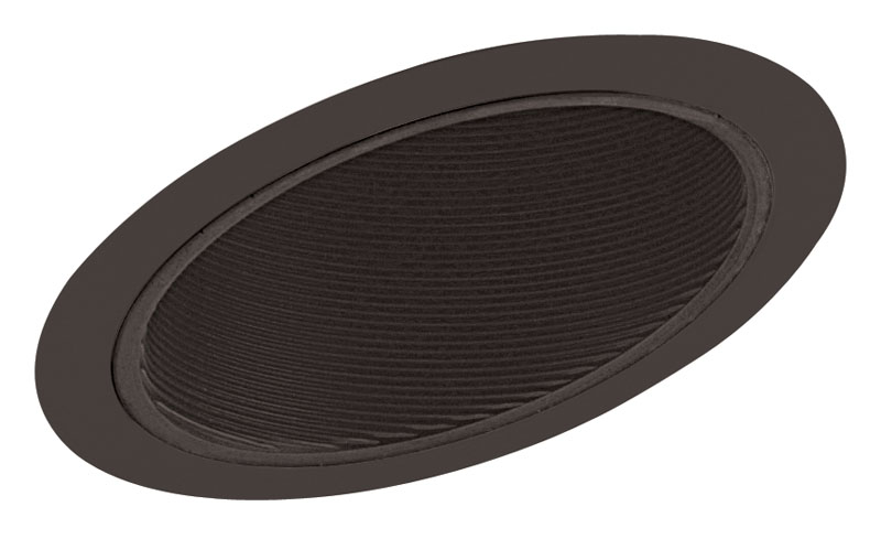 Product image for 6IN Standard Slope Downlight Baffle Trim, Black, White Trim Ring