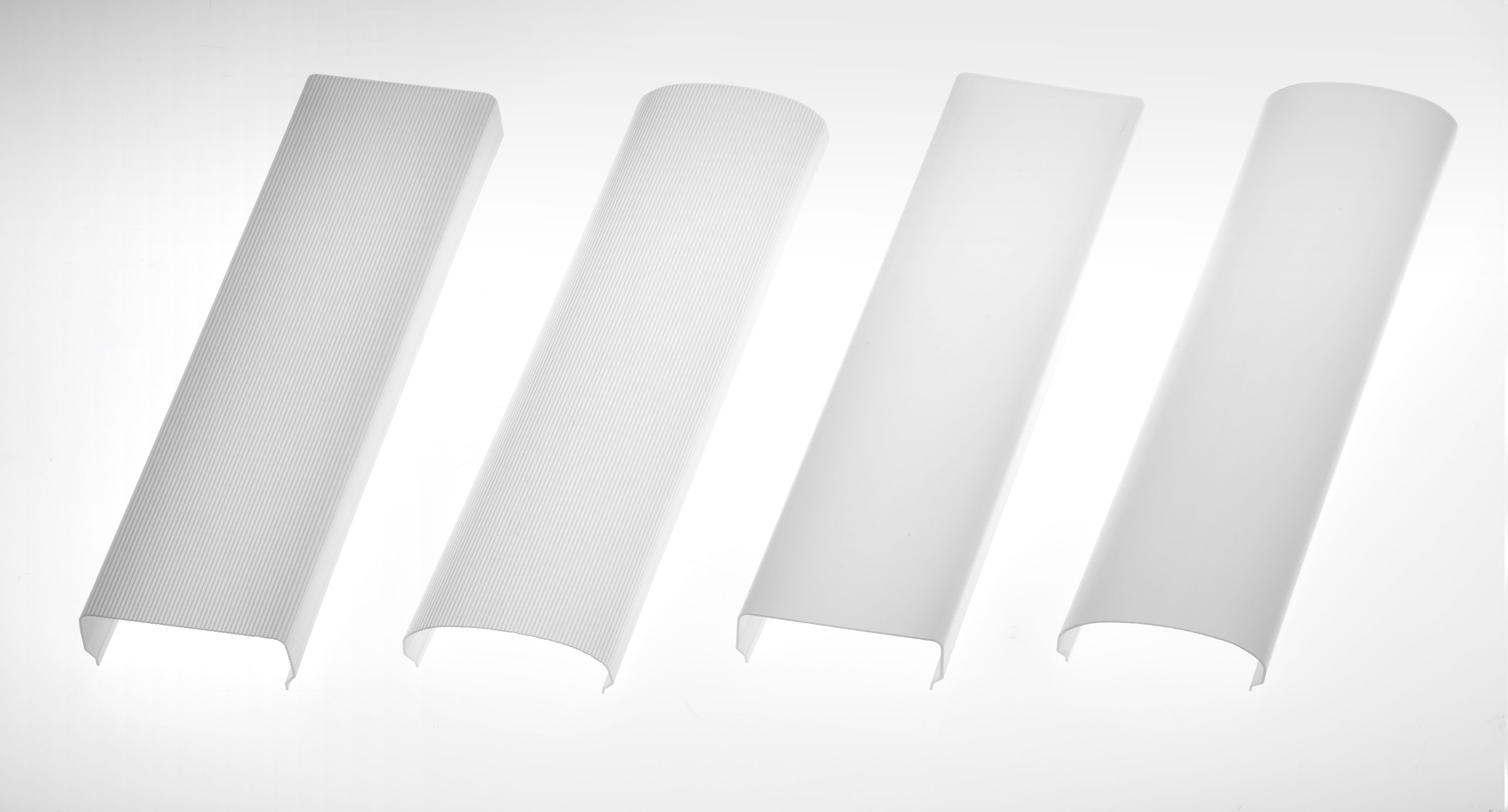 Product image for Basket LED lensed troffer 1x4, Nominal 4000 LM, Curved, linear prismatic, 80+ CRI, 4000K