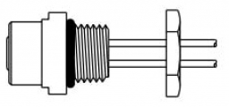 Product image for Receptacle 4-pole straight female 22AWG PVC 1mx1/4"-18 NPT