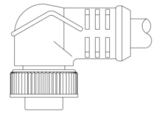Product image for BRADH 103001A01F1202 1300060432 FEMALE CONN 90 MC 3P FP 12' 90 DEGREE 16/3 PVC N-M