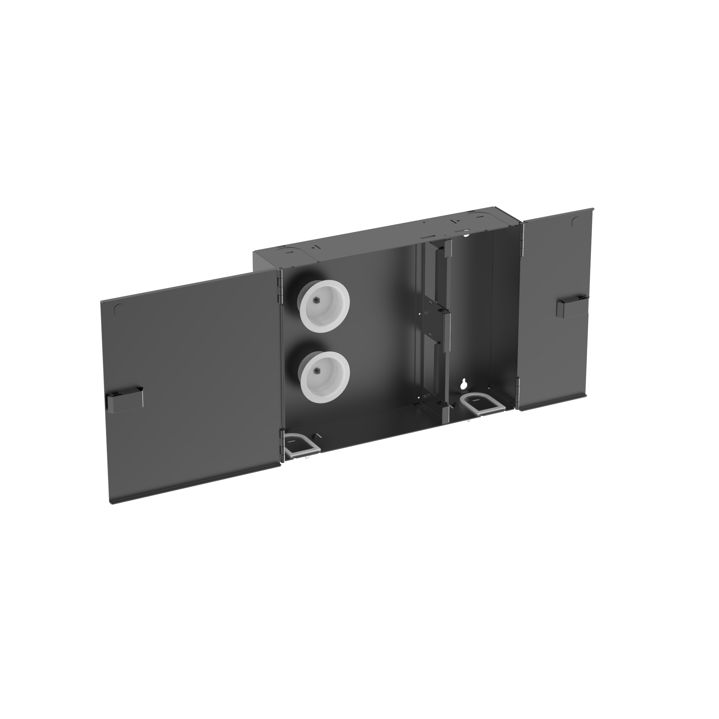 PANDUIT FWME4 FIBER WALL ENCLOSURE ACCEPTS 4 FAP OR FKP PANELS 2-DOOR FOR SERVICE AND USER 12.25" X