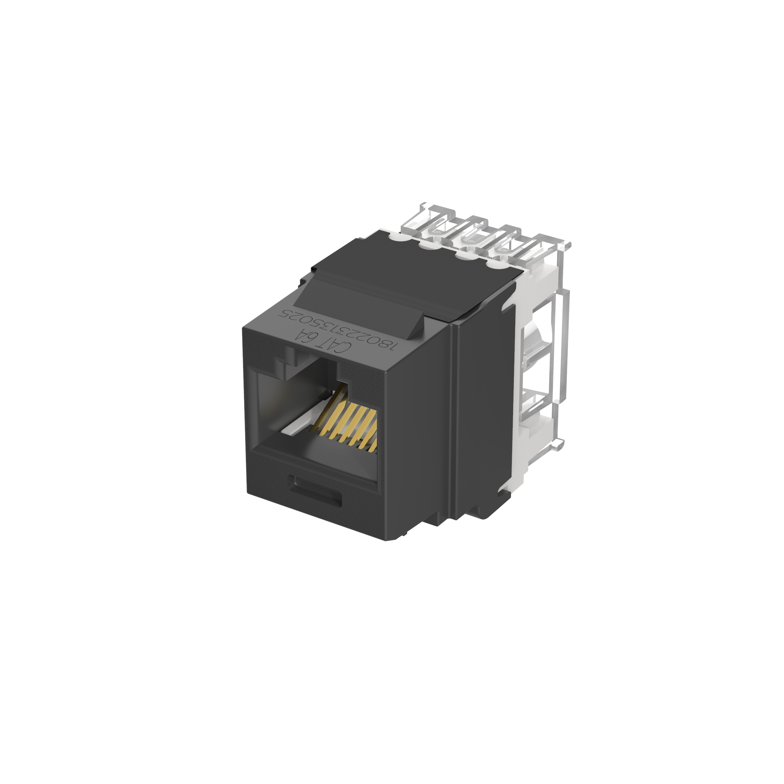 Product image for Module jack punchdown CAT-6A 8-position 8-wire black