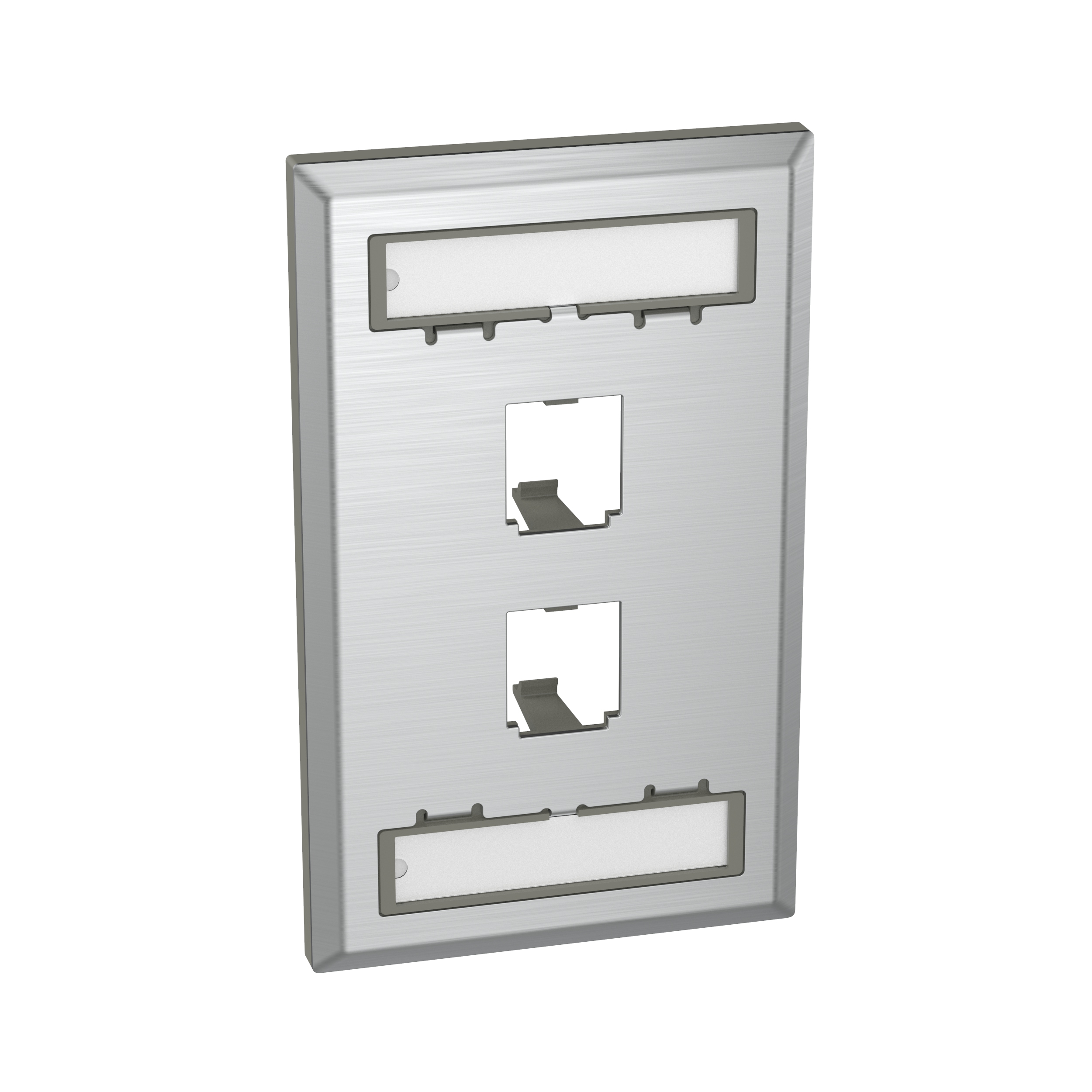Product image for PANDUIT CFPL2SY COVER 1GANG 2PORT FACEPLATE CLASSIC VERTICAL STAINLESS STEEL EL