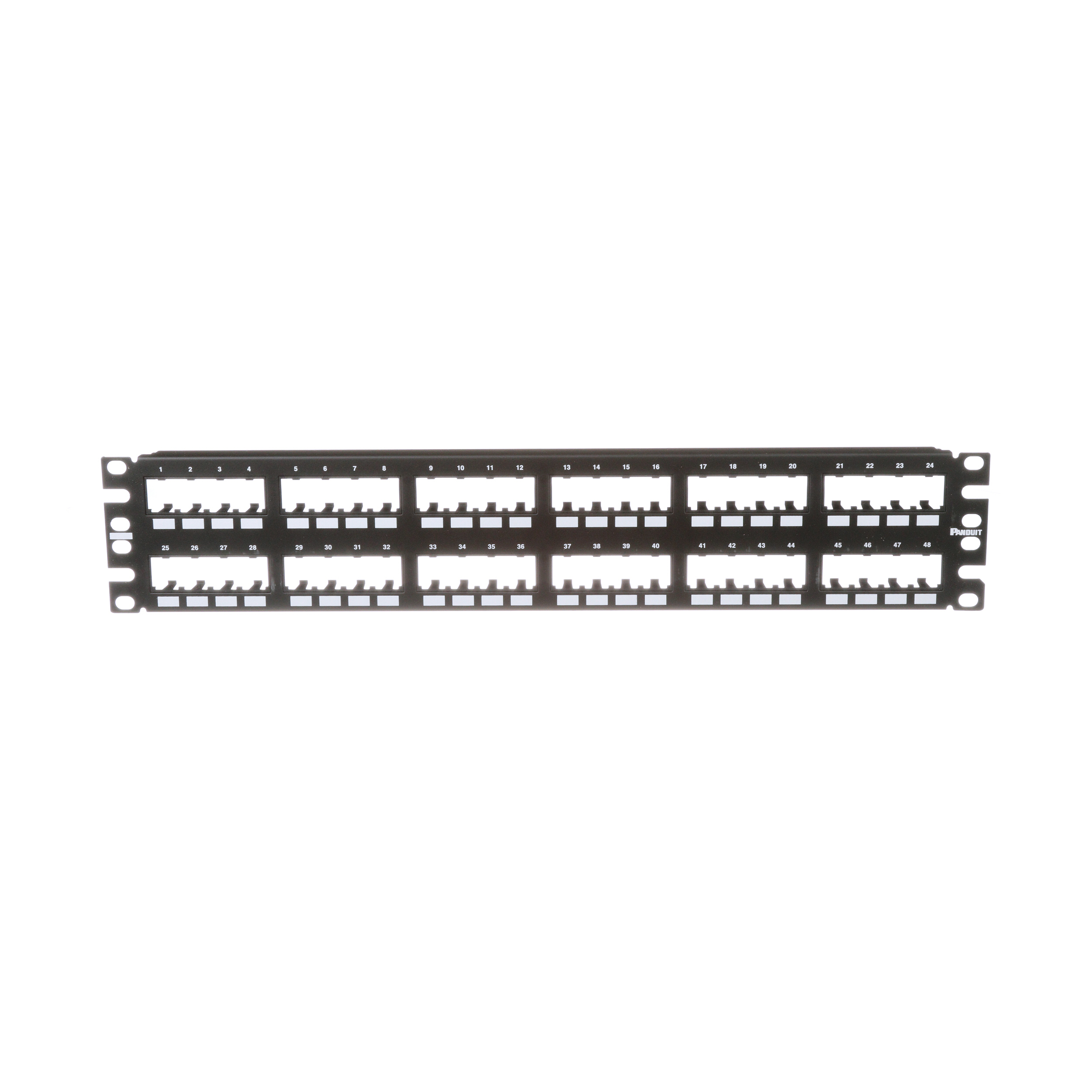 Product image for PANDUIT CPP48FMWBLY PATCH PANEL 48PORT MOD FLUSH MOUNT BLACK