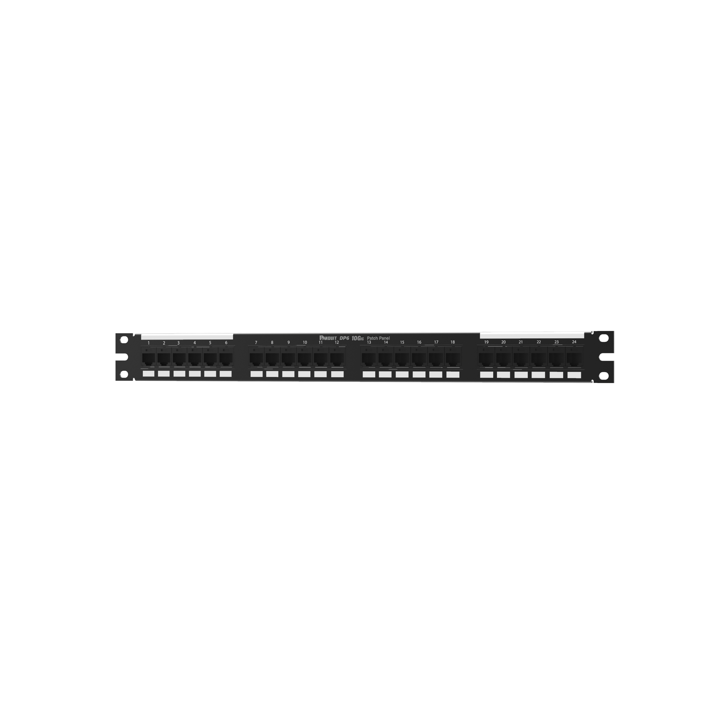Product image for Cat 6A Punchdown Patch Panel, 24 Ports, 1 RU, BL