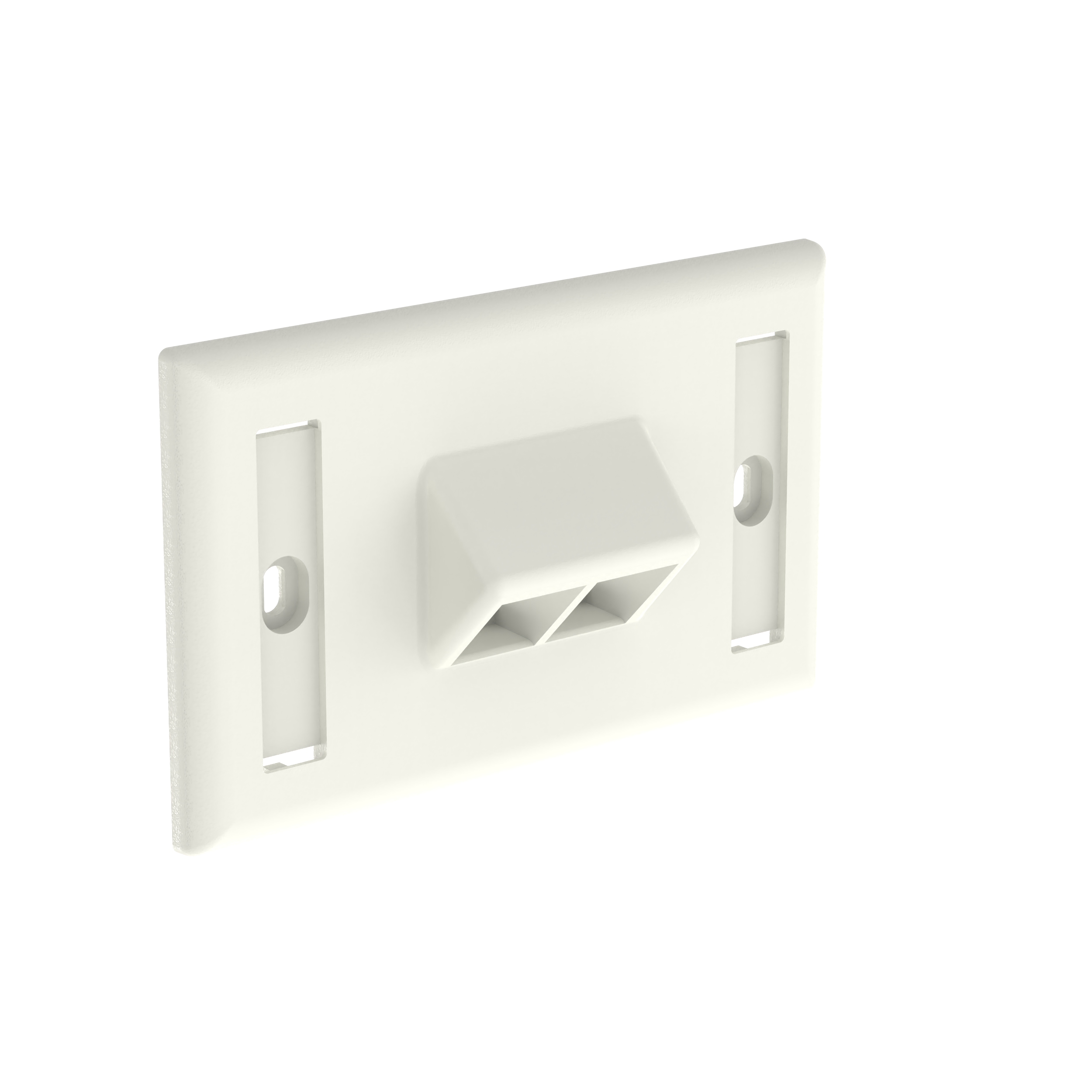 Product image for PANDUIT NK2HSFIWY FACEPLATE 2P NETKEY HORIZONTAL ANGLED OFFWHITE